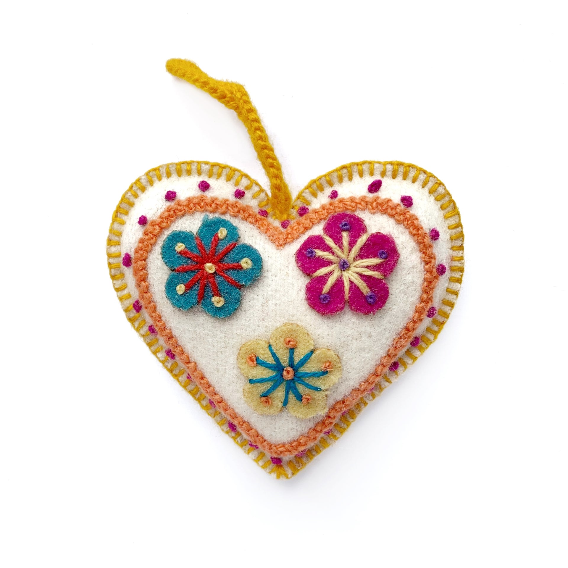 Heart Ornament, Rainbow Variety 6 Pack