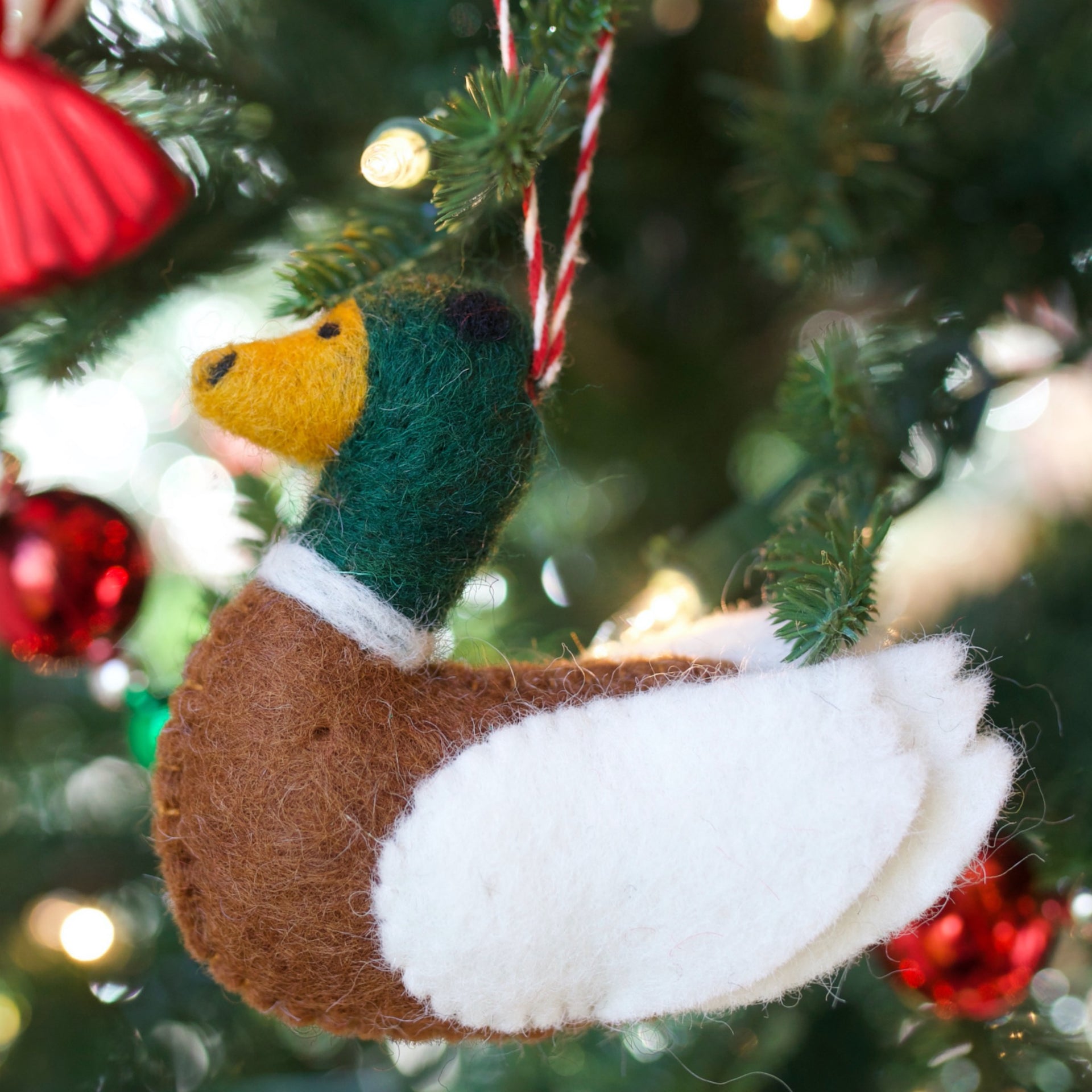 Mallard Duck Ornament, Felt Wool
