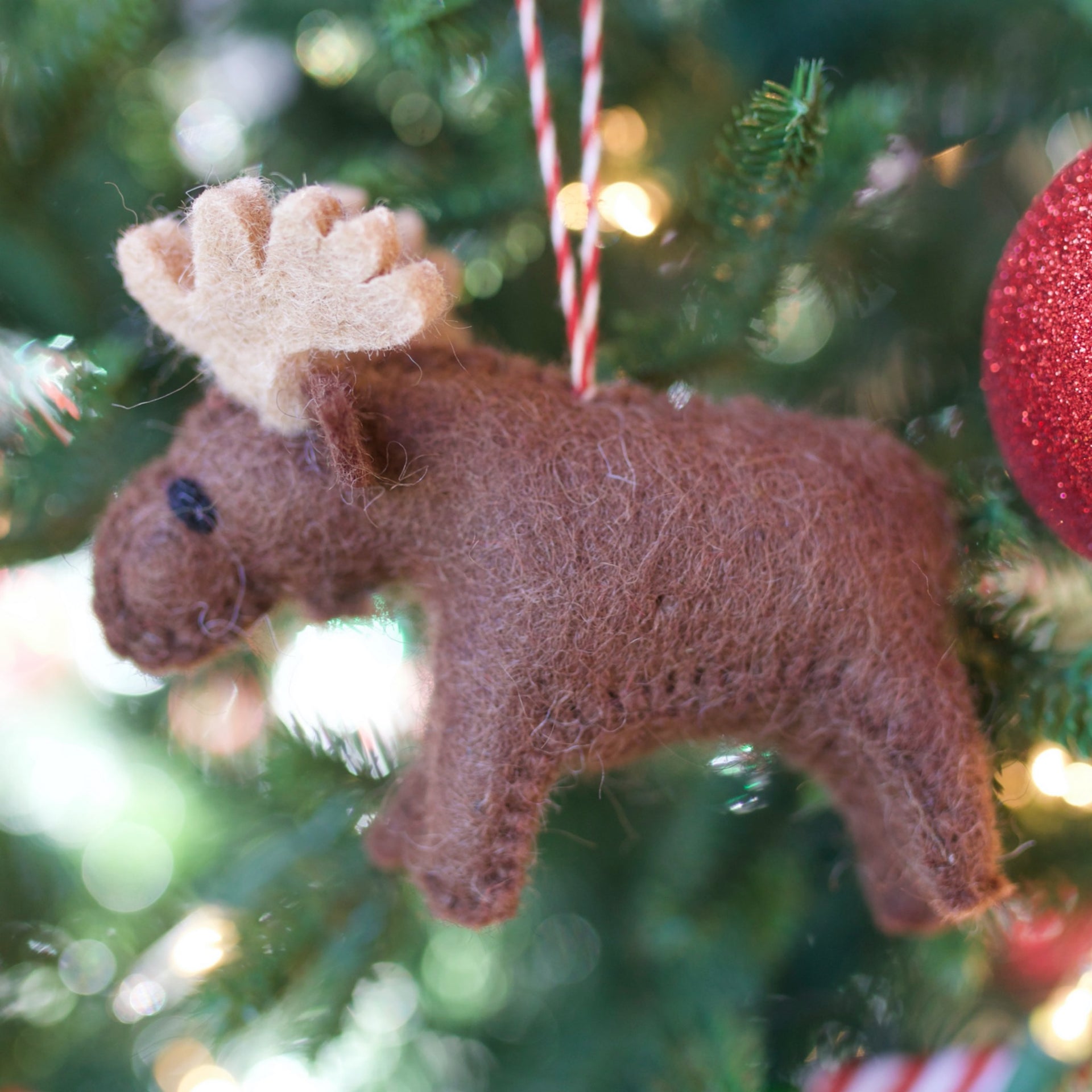 Moose Ornament, Felt Wool