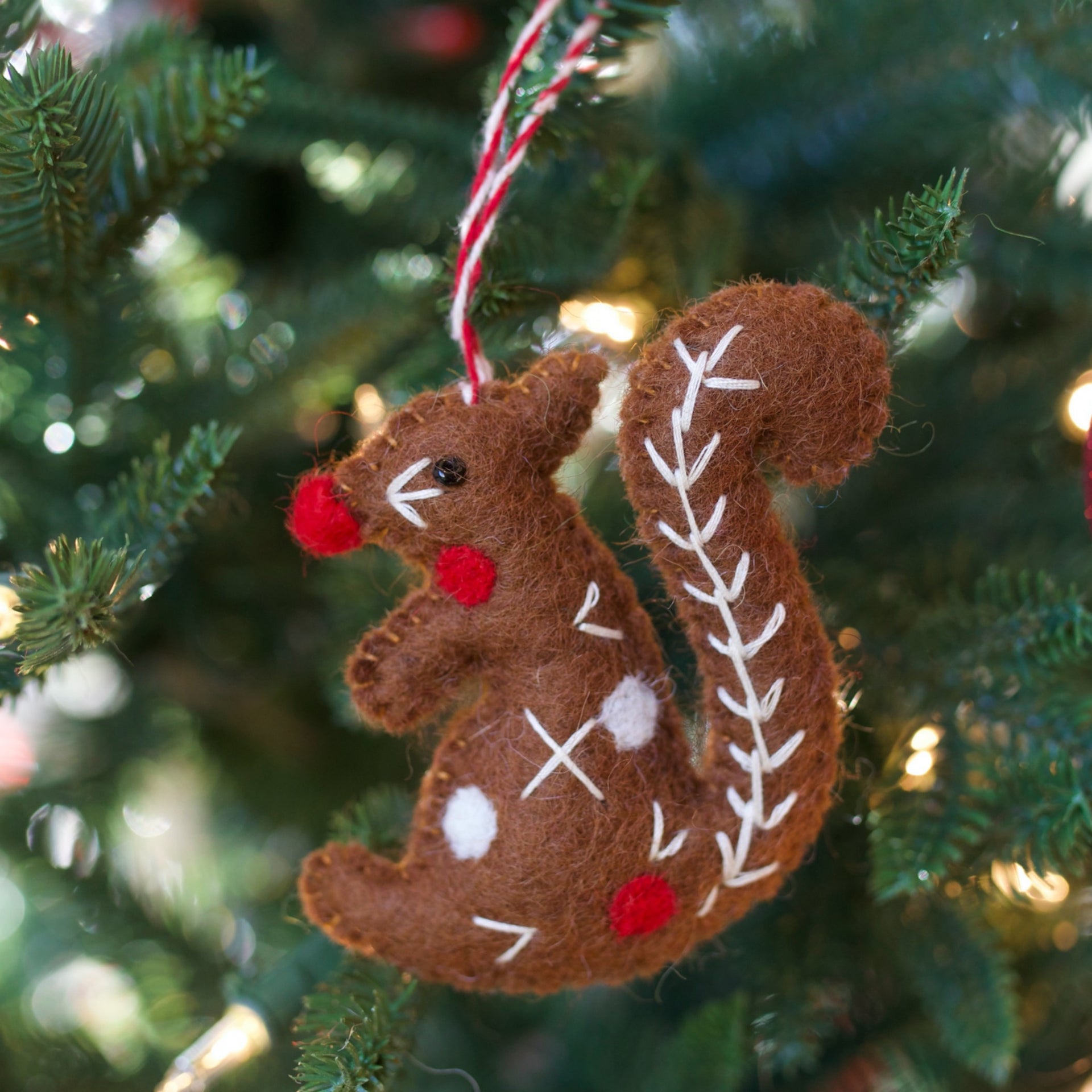 Squirrel Christmas Ornament  Handmade Felt Christmas Ornament