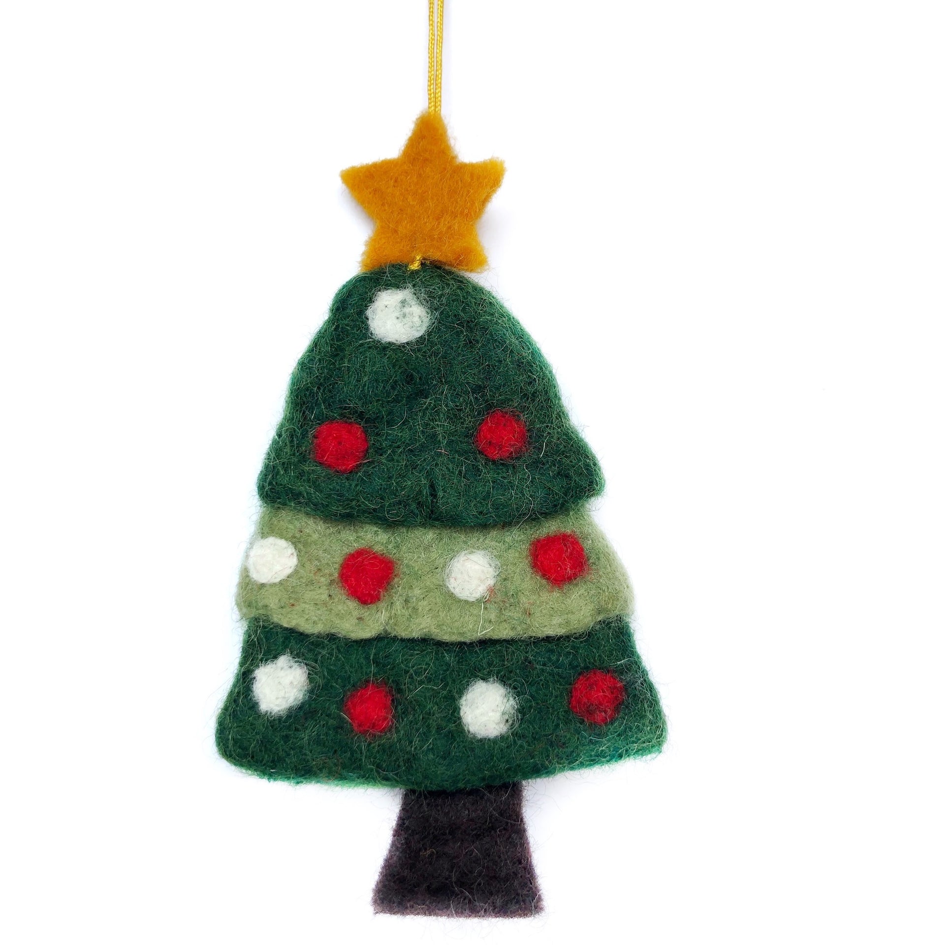 Tree with Star Ornament, Felt Wool