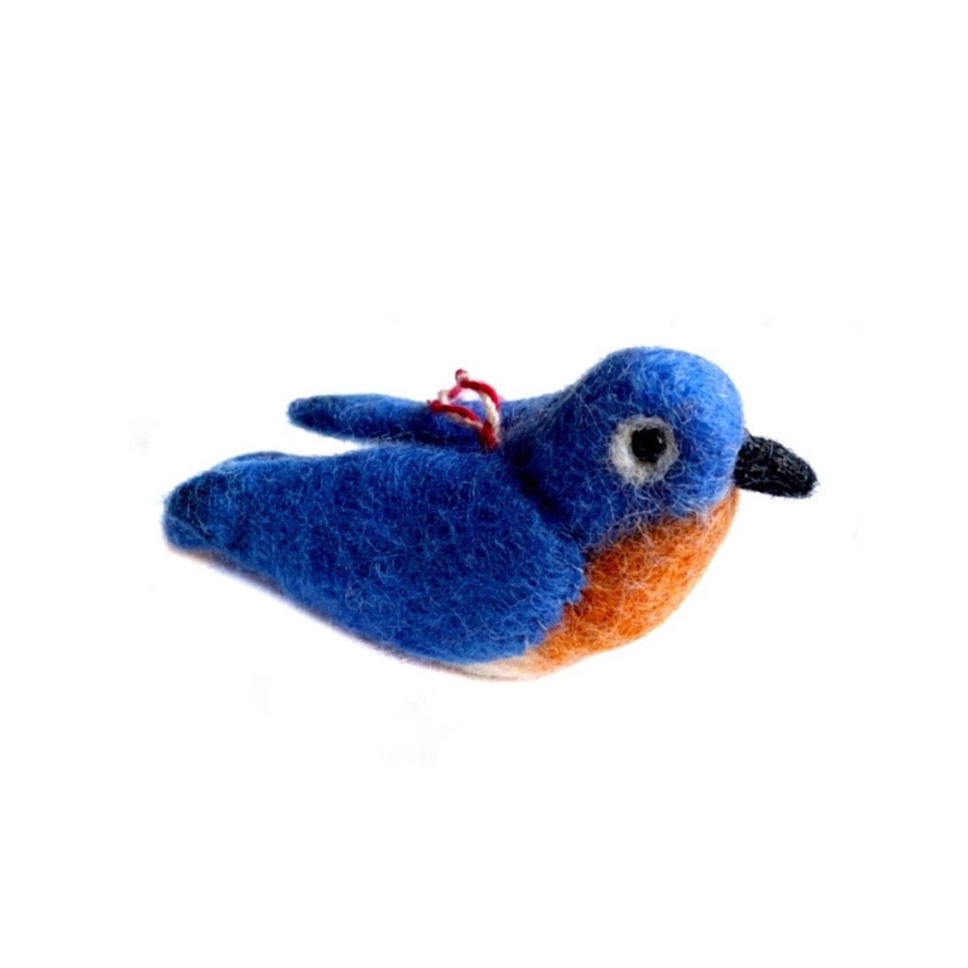 Felt Wool Ornament Blue Bird Ornament Fair Trade