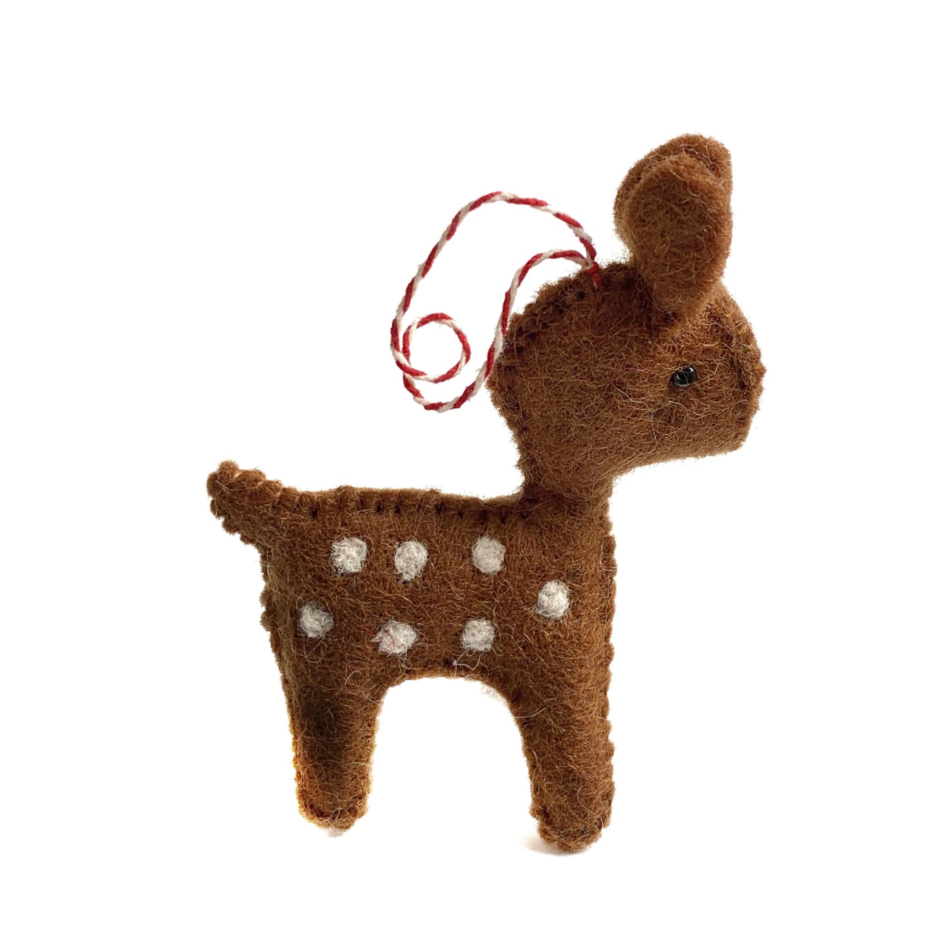 Fawn Deer Christmas Ornament Felt Wool Fair Trade 