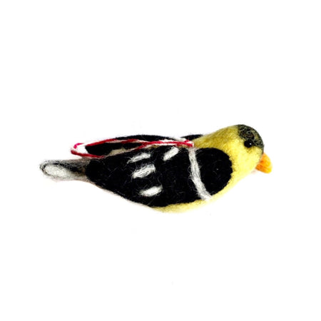 Goldfinch Christmas Ornament Fair Trade Felted Wool