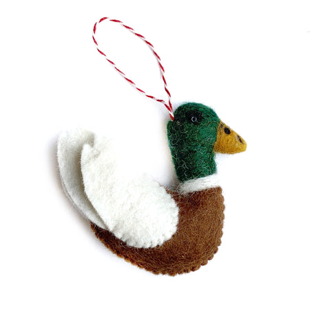 Mallard Duck Christmas Ornament Felted Wool