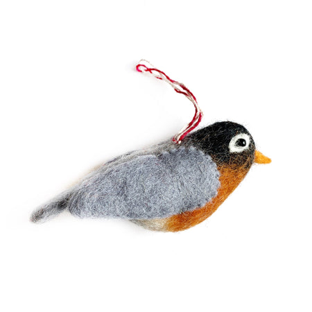 Robin Christmas Ornament Fair Trade Felt Wool