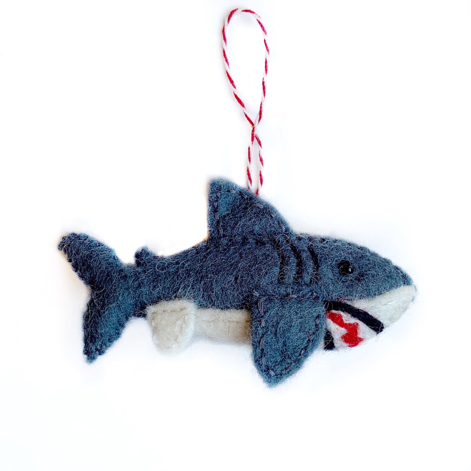 Shark Ornament, Felt Wool