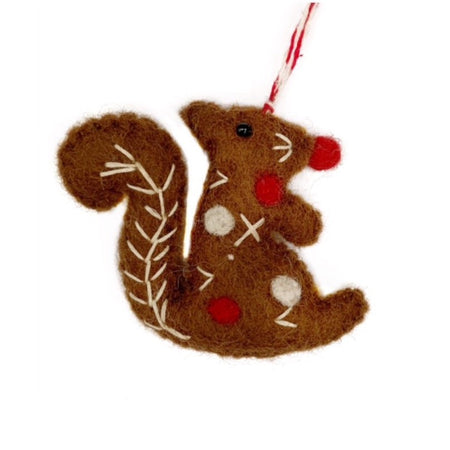Squirrel Ornament, Felt Wool