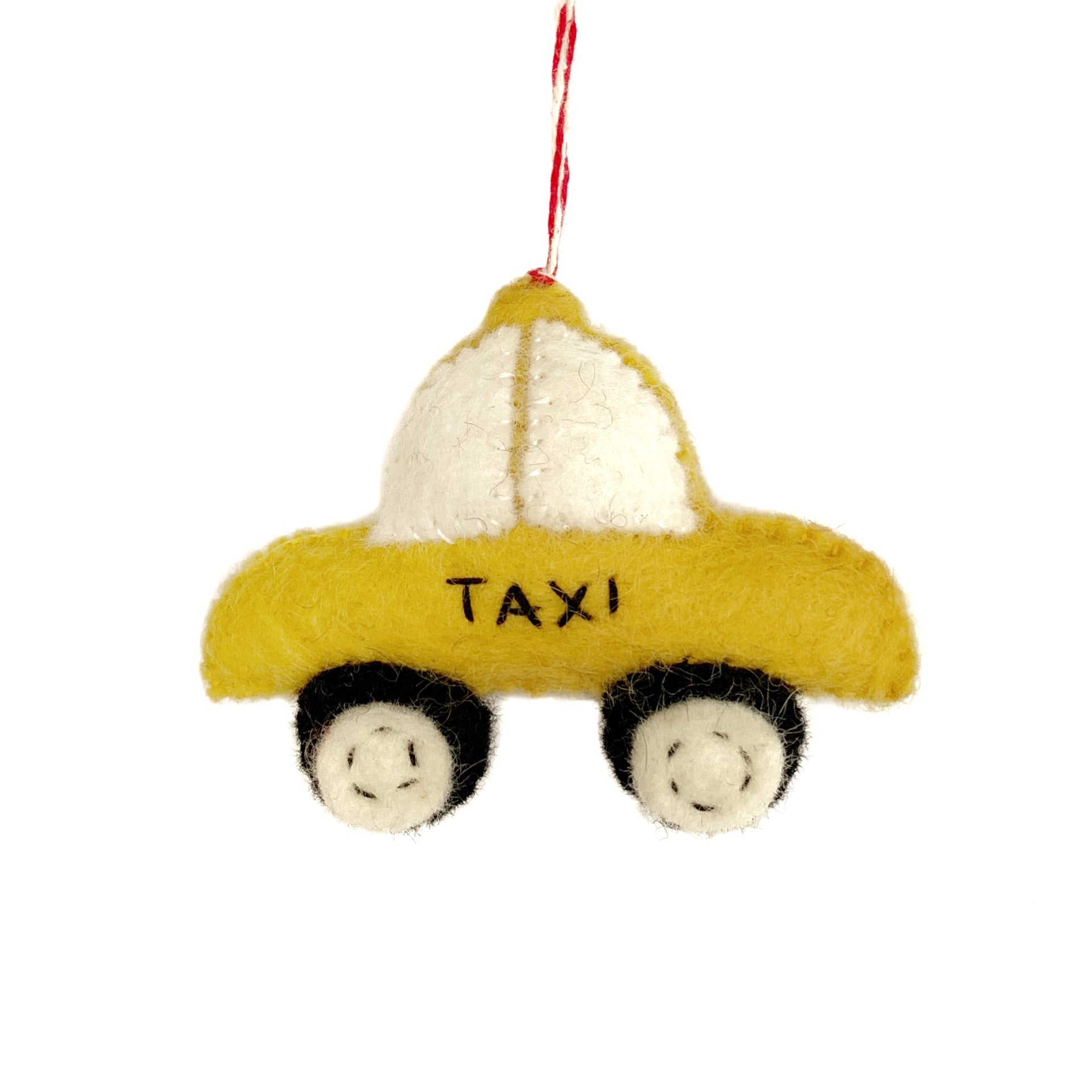 Taxi Cab Ornament, Felt Wool
