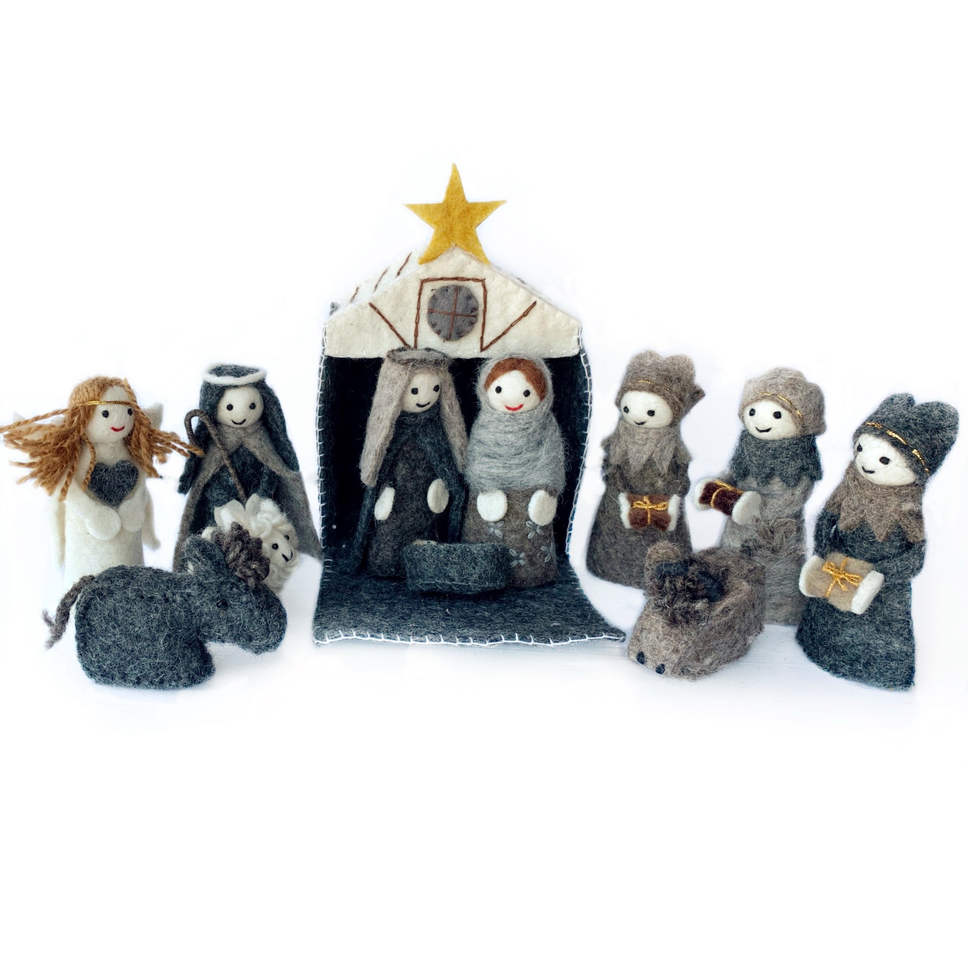 Neutral Felt Nativity Set