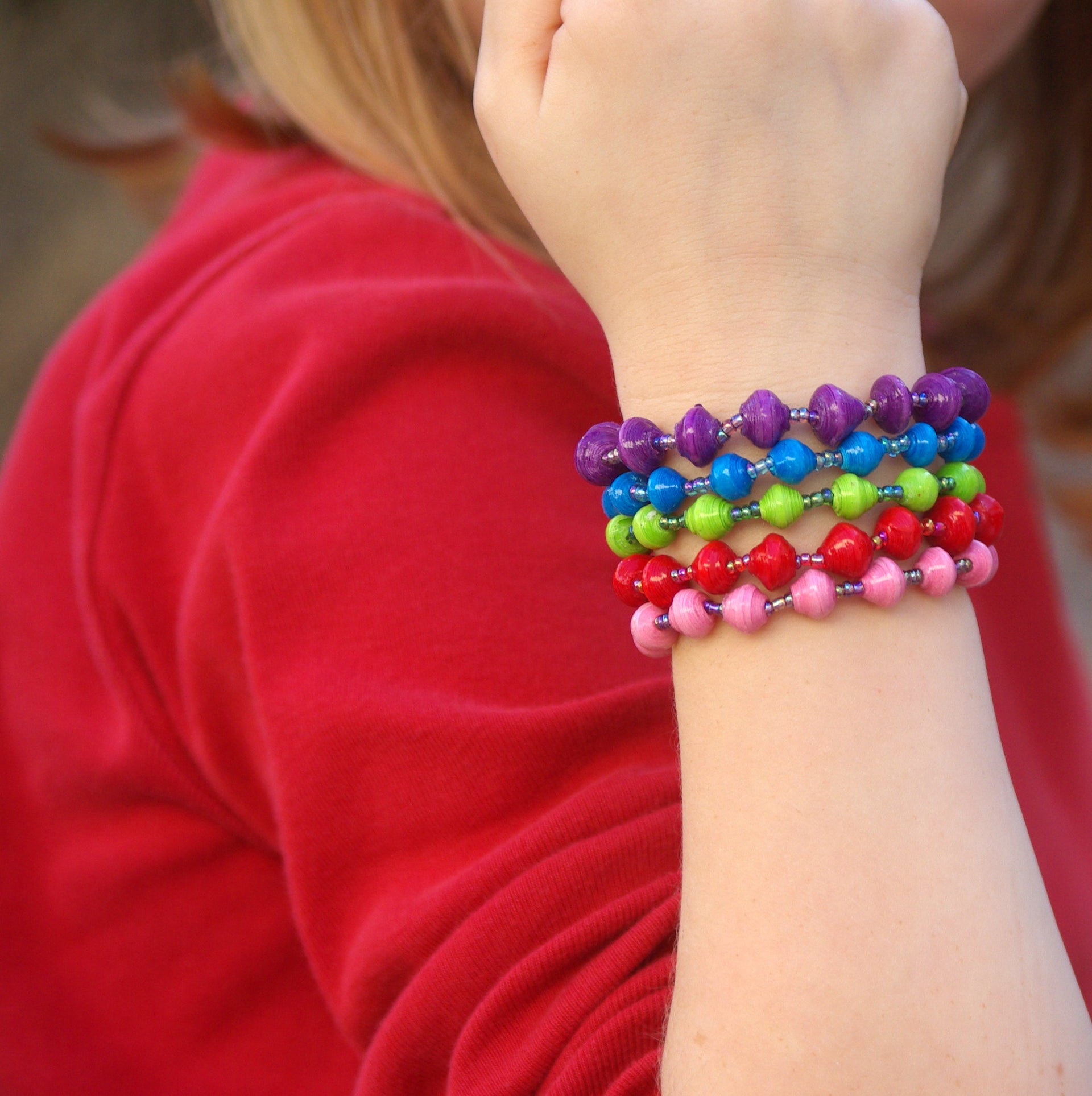 Child's Paper Bead Bracelet