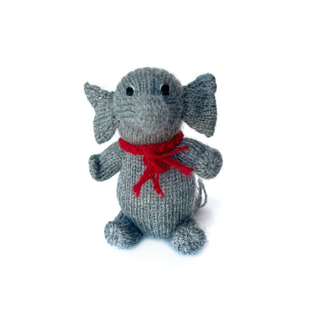 Knit Elephant Christmas Ornament Handmade Peru
