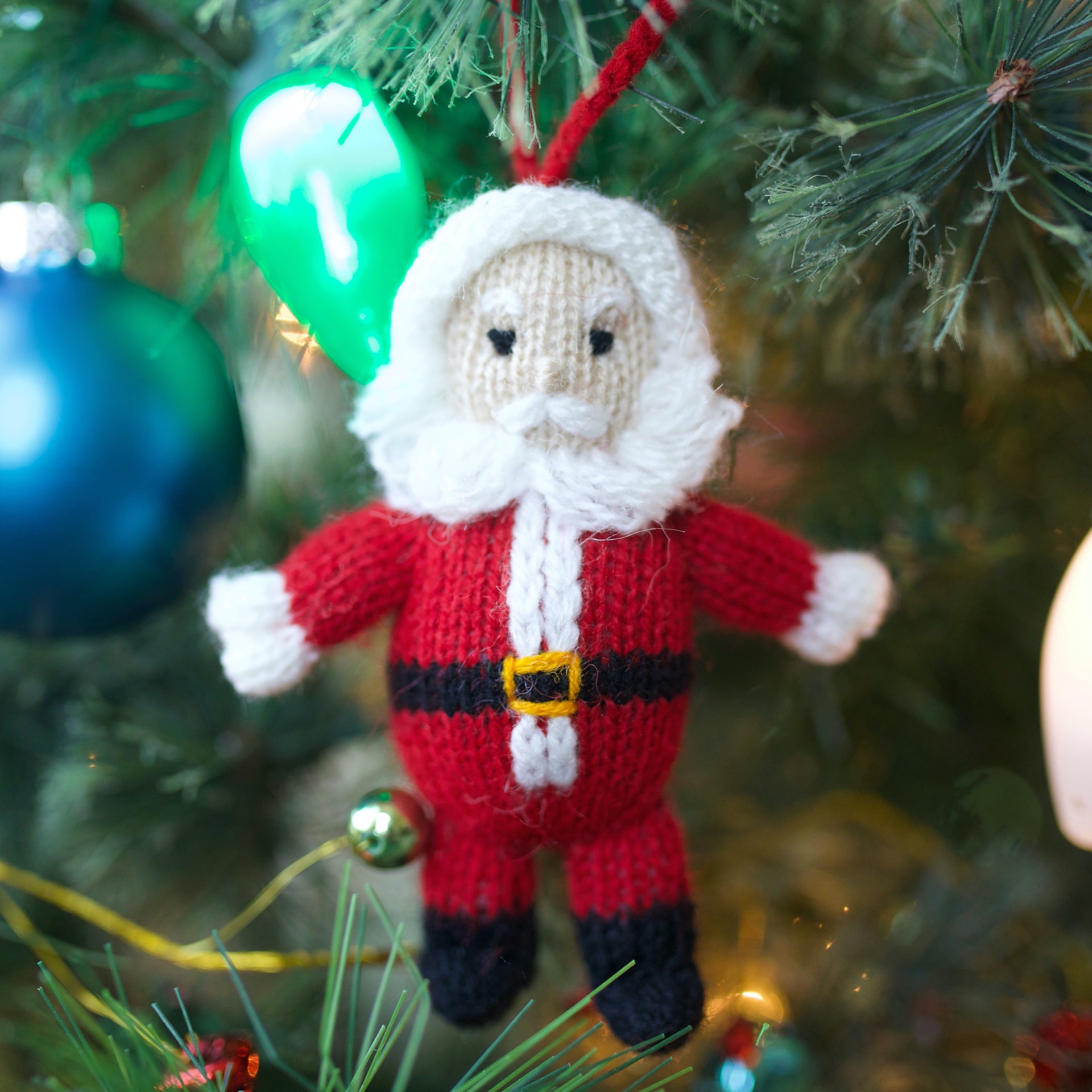 Premium Santa Ornament, Knit Wool