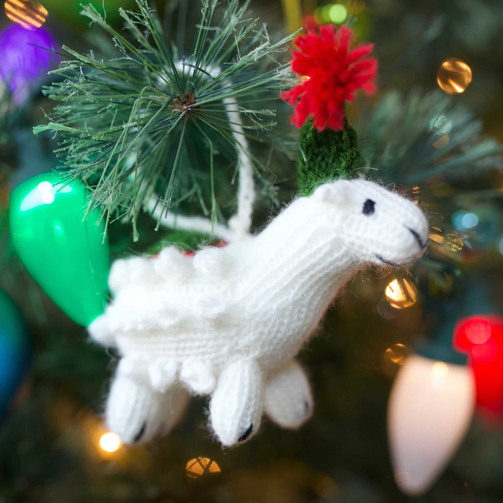 Sheep Ornament, Knit Wool