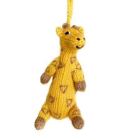 Knit Giraffe Christmas Ornament Handmade
