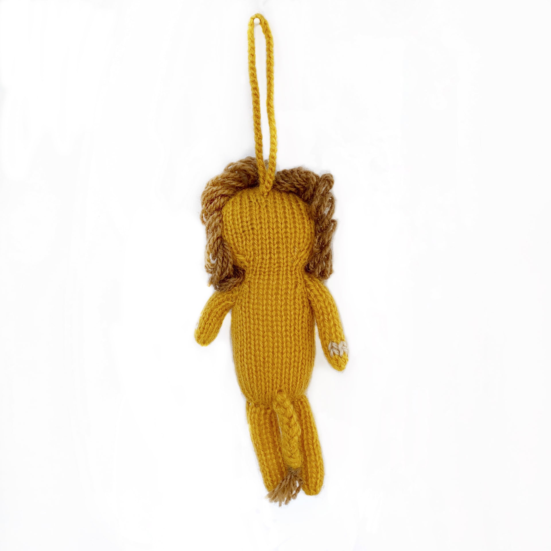 Lion Ornament Backside Knit Peru Fair Trade