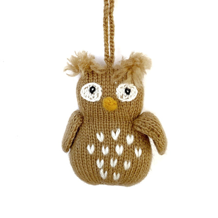 Owl Ornament Fair Trade  Knit Handmade