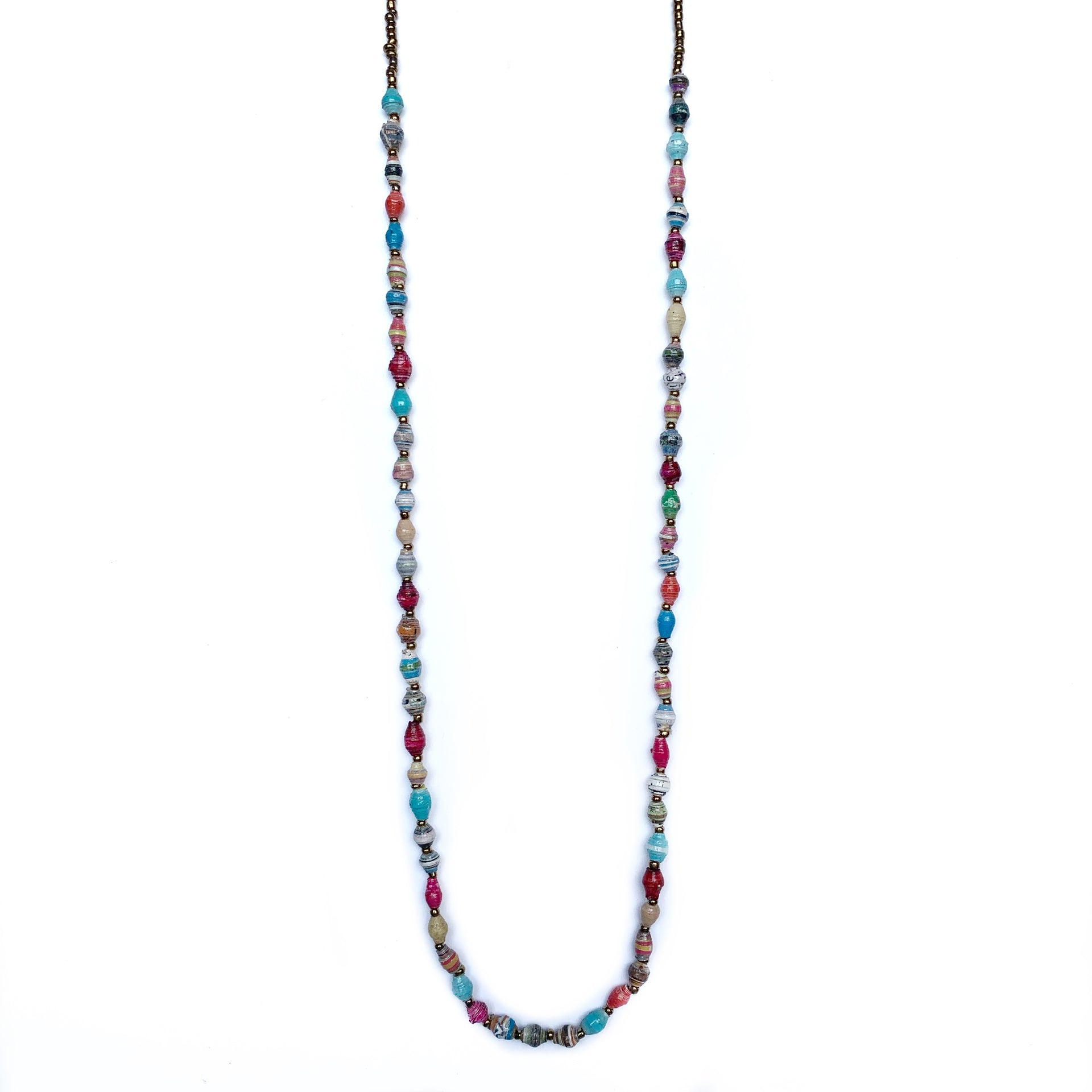 Maasai Paper Bead Necklace - Single Strand