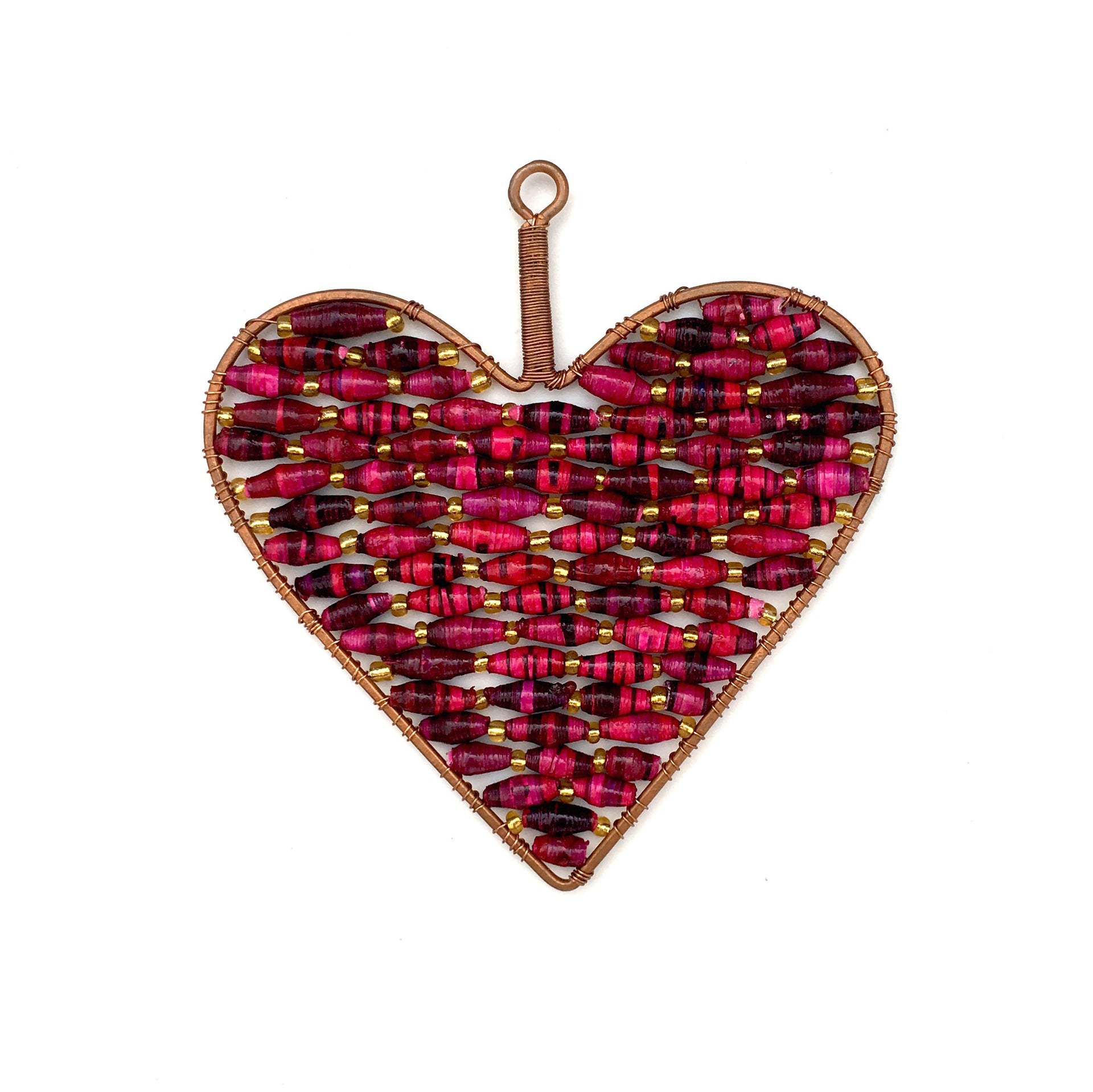 Valentine's Heart Paper Bead Ornament