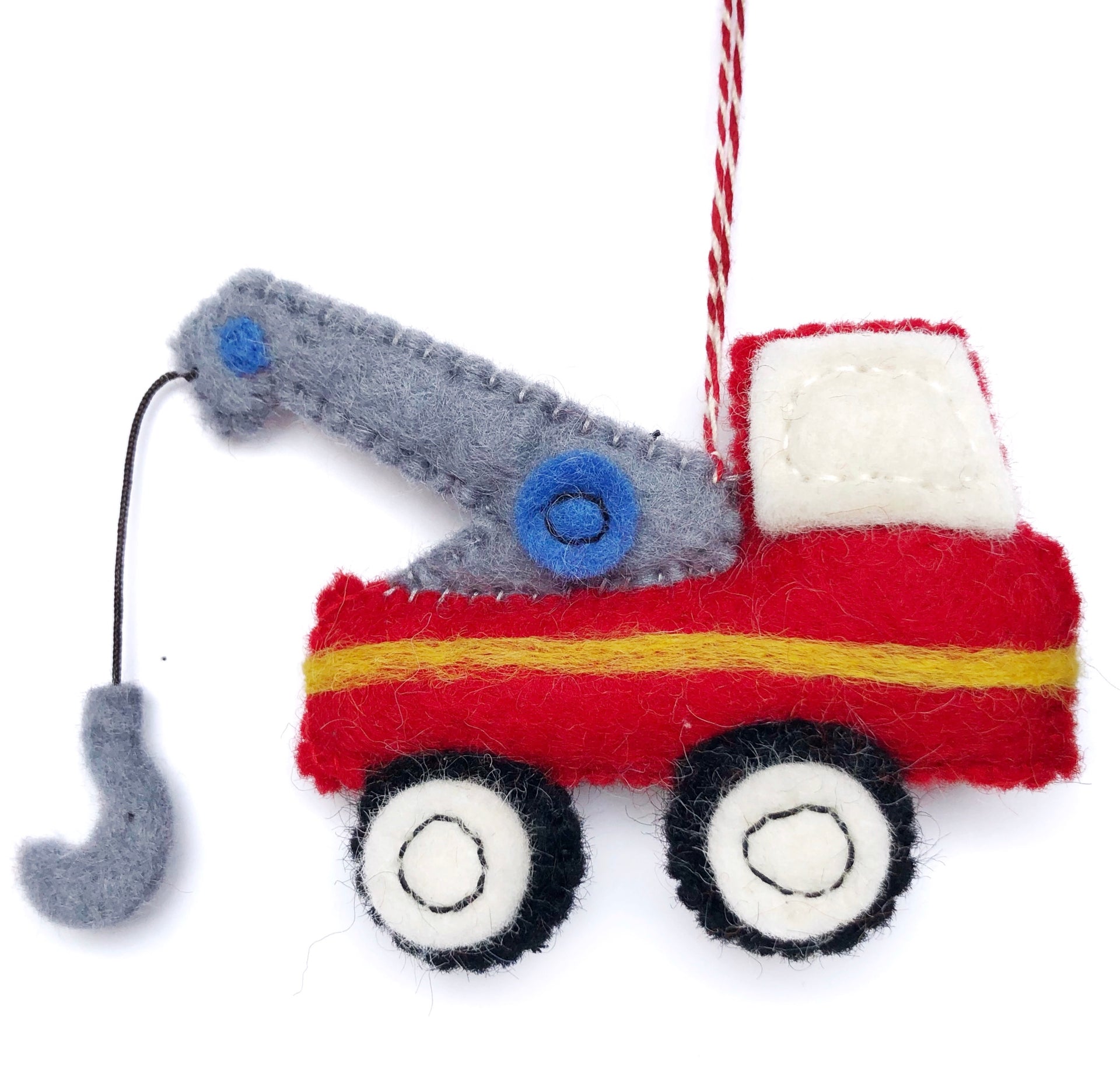 Tow Truck Ornament, Felt Wool