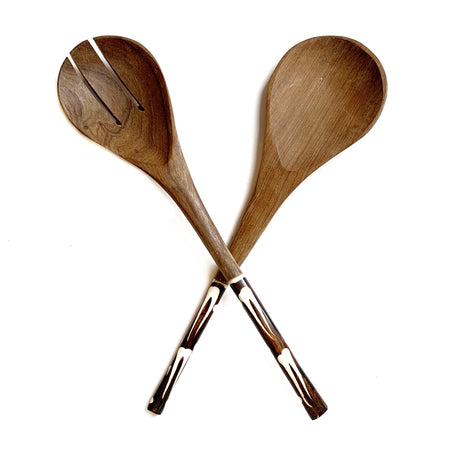 Olive Wood Spoons with Bone Handle Handmade Fair Trade