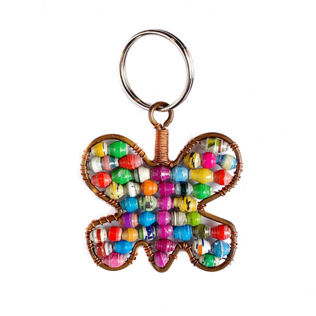 Butterfly Keychain Handmade Paper Bead