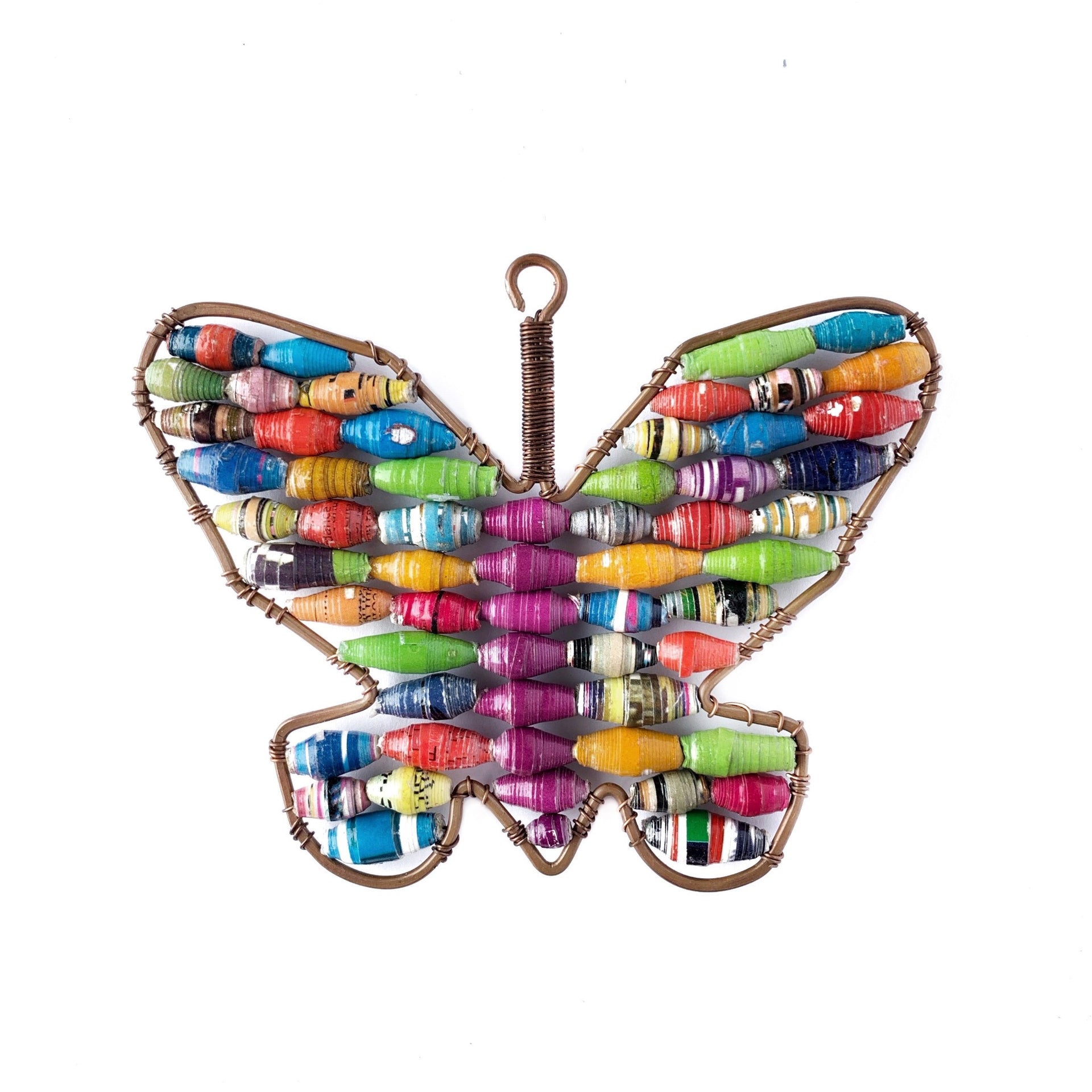 Butterfly Christmas Ornament Handmade Paper Bead 