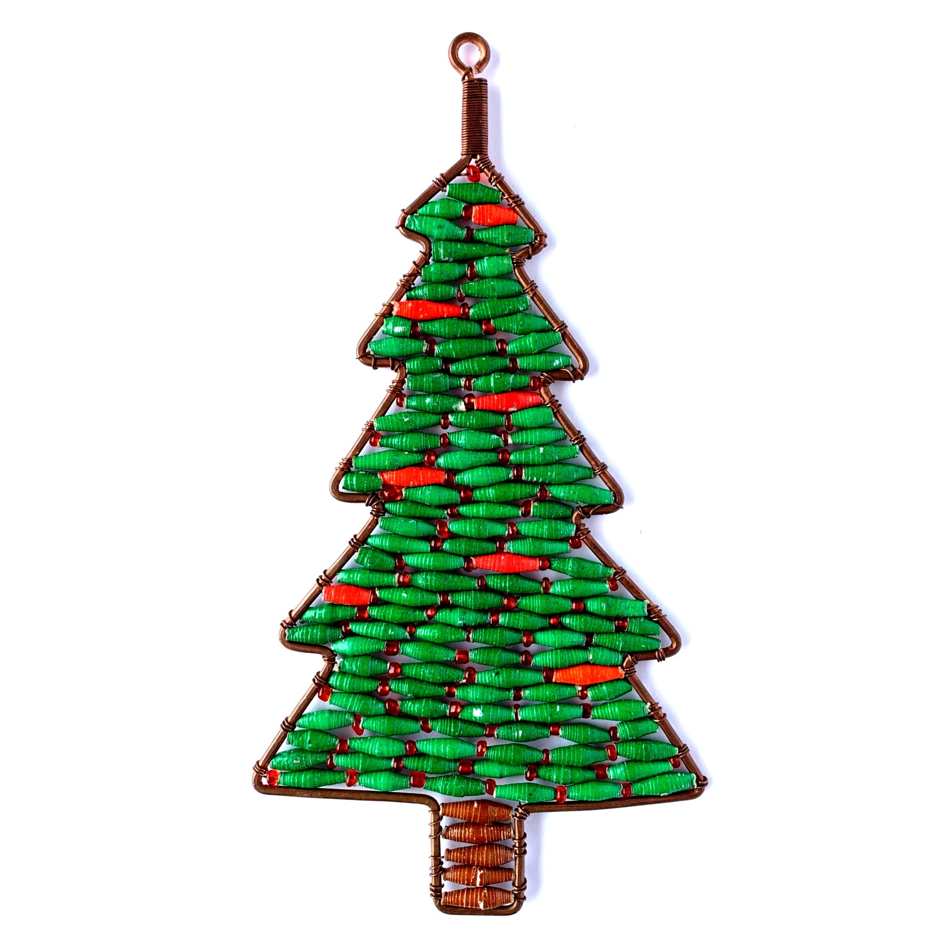 Paper Bead Christmas Tree Ornament Handmade Fair Trade