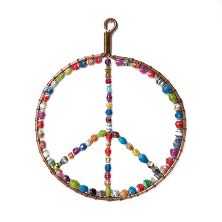 Peace Sign Fair Trade Ornament Handmade Recycled