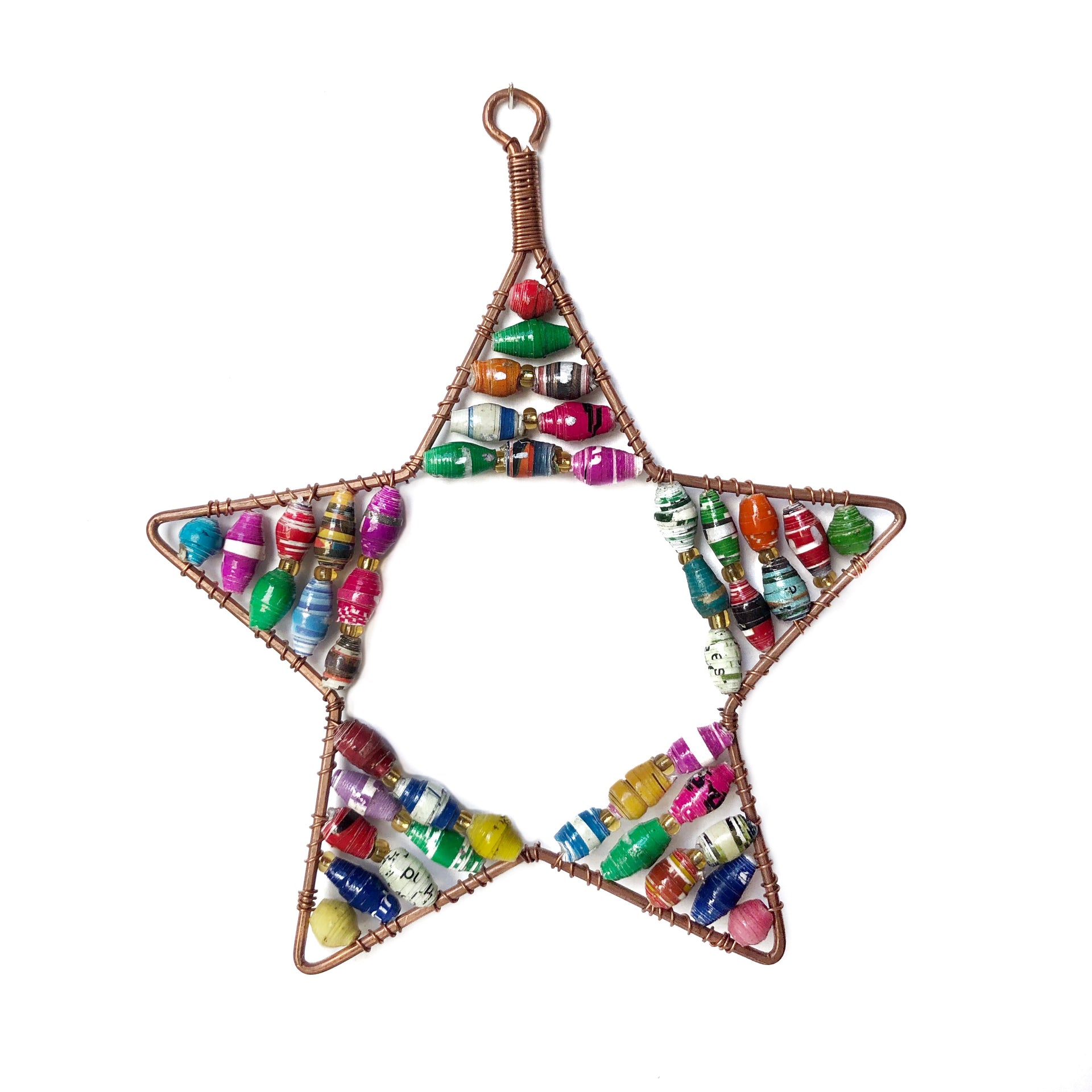 Paper Bead Star Christmas Ornament Handmade