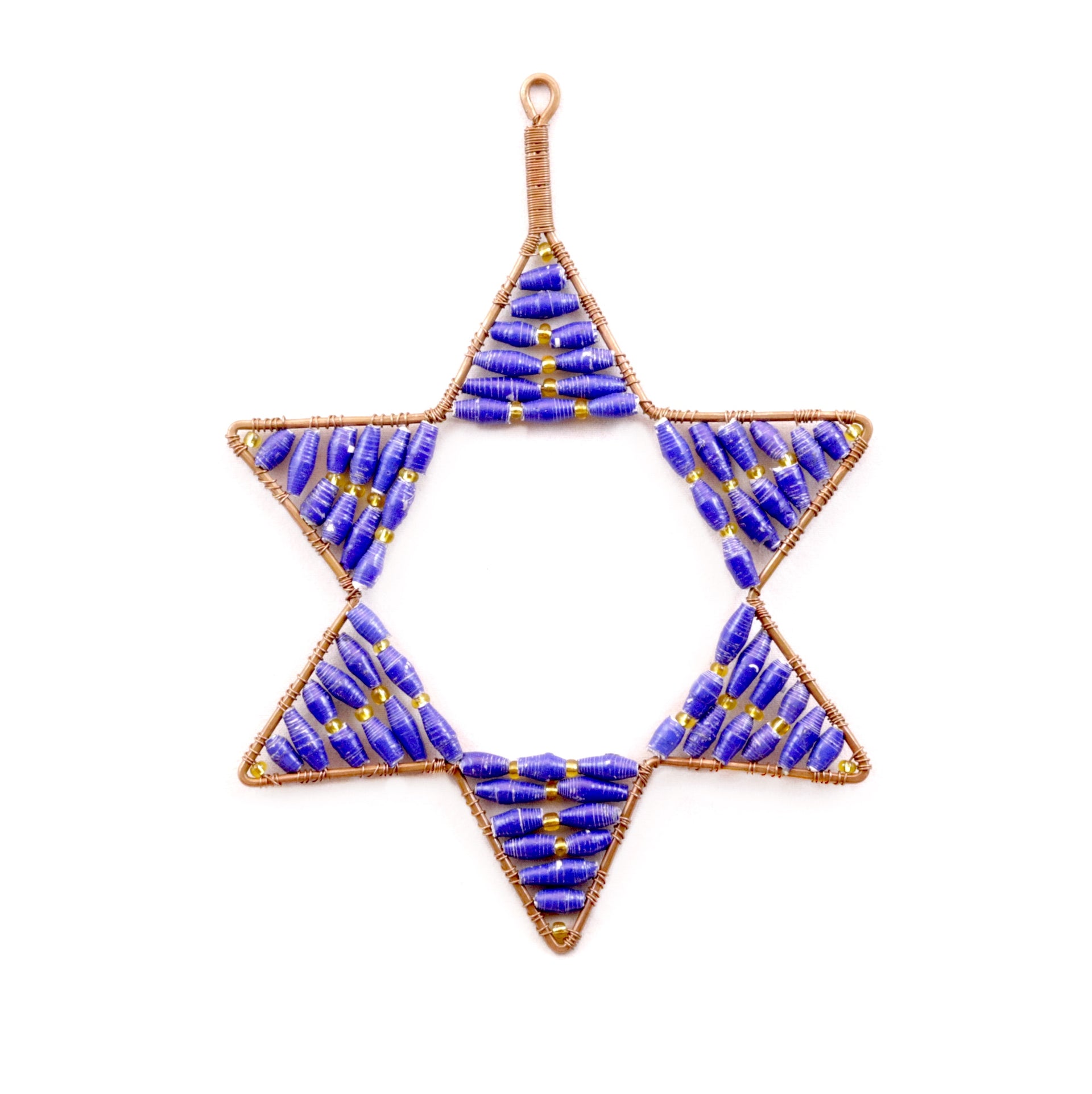 Star of David Paper Bead Fair Trade Ornament