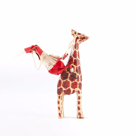 Santa Giraffe Ornament Africa Kenya Fair Trade
