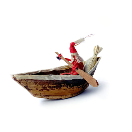 Santa in a Boat Ornament