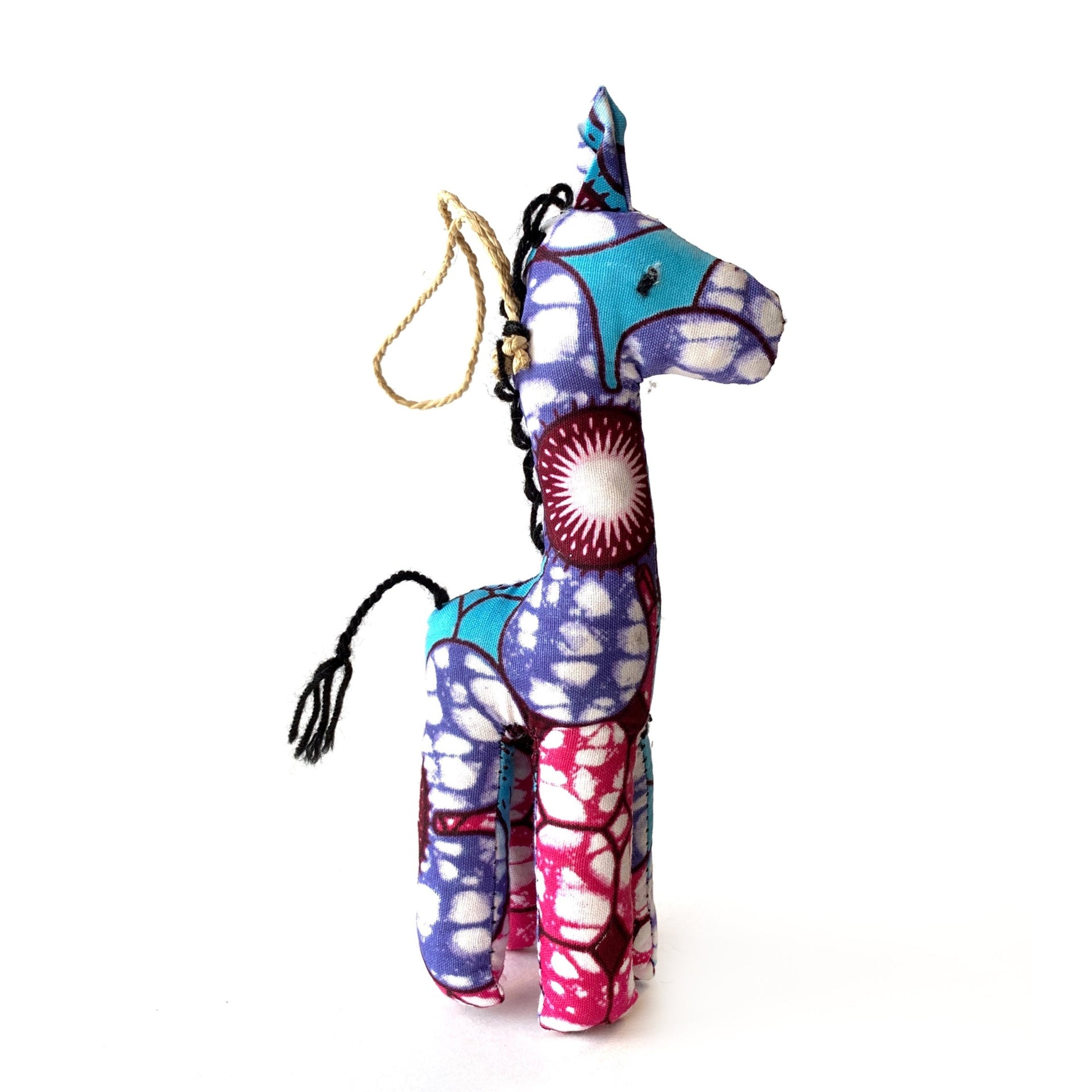 Fair Trade Colorful Giraffe Christmas Ornament