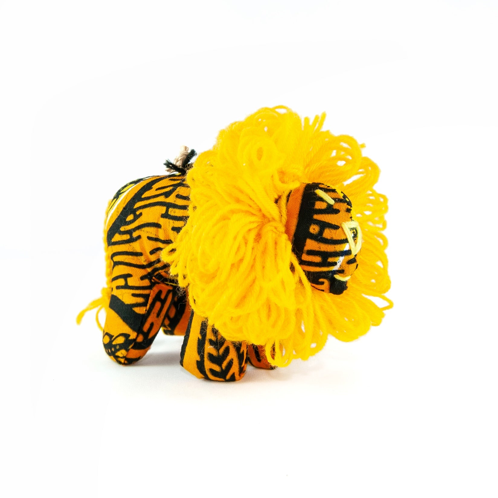 Stuffed Lion Ornament Yellow Fair Trade Africa 