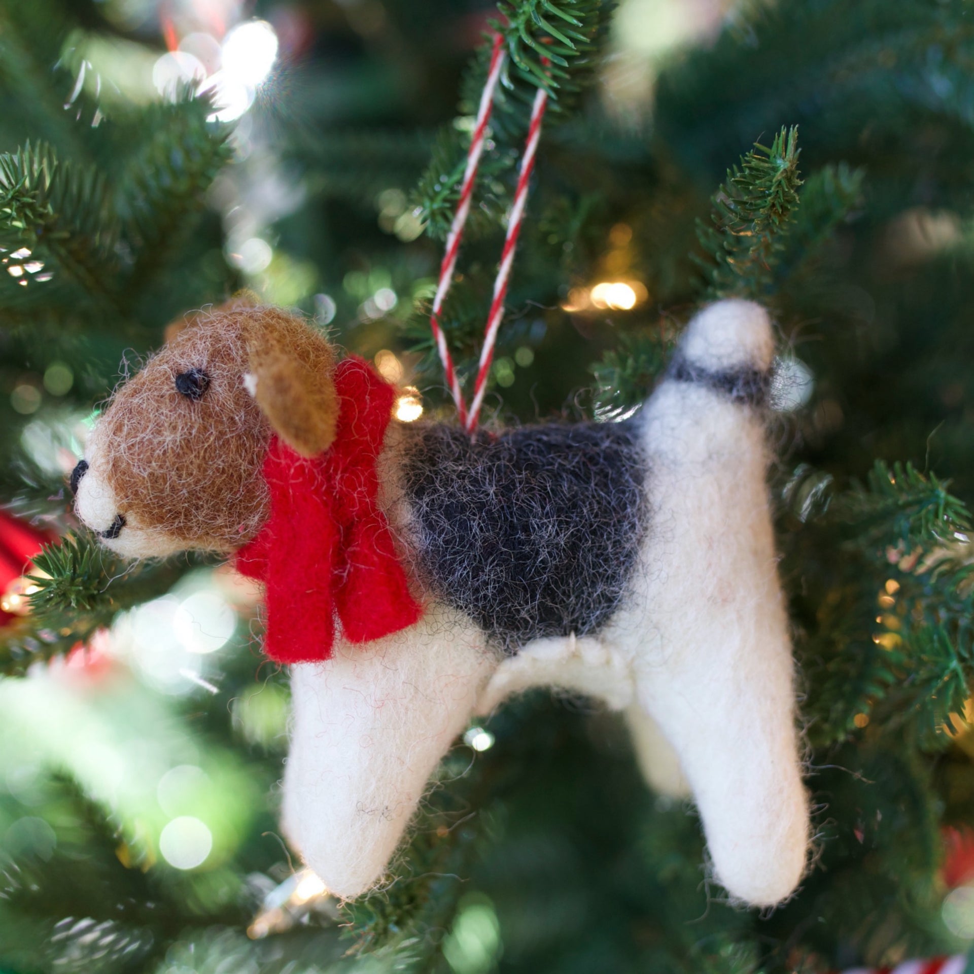 Dog Ornament, Tufted Wool