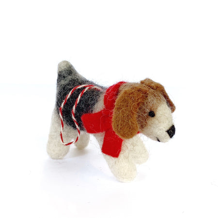 Handmade Dog Ornament Fair Trade Tufted Wool