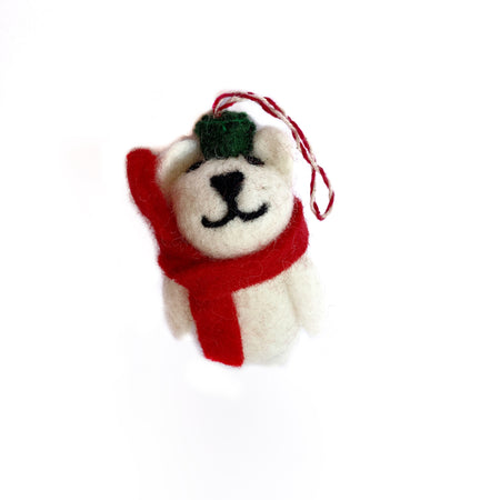 Fair Trade Polar Bear Christmas Ornament