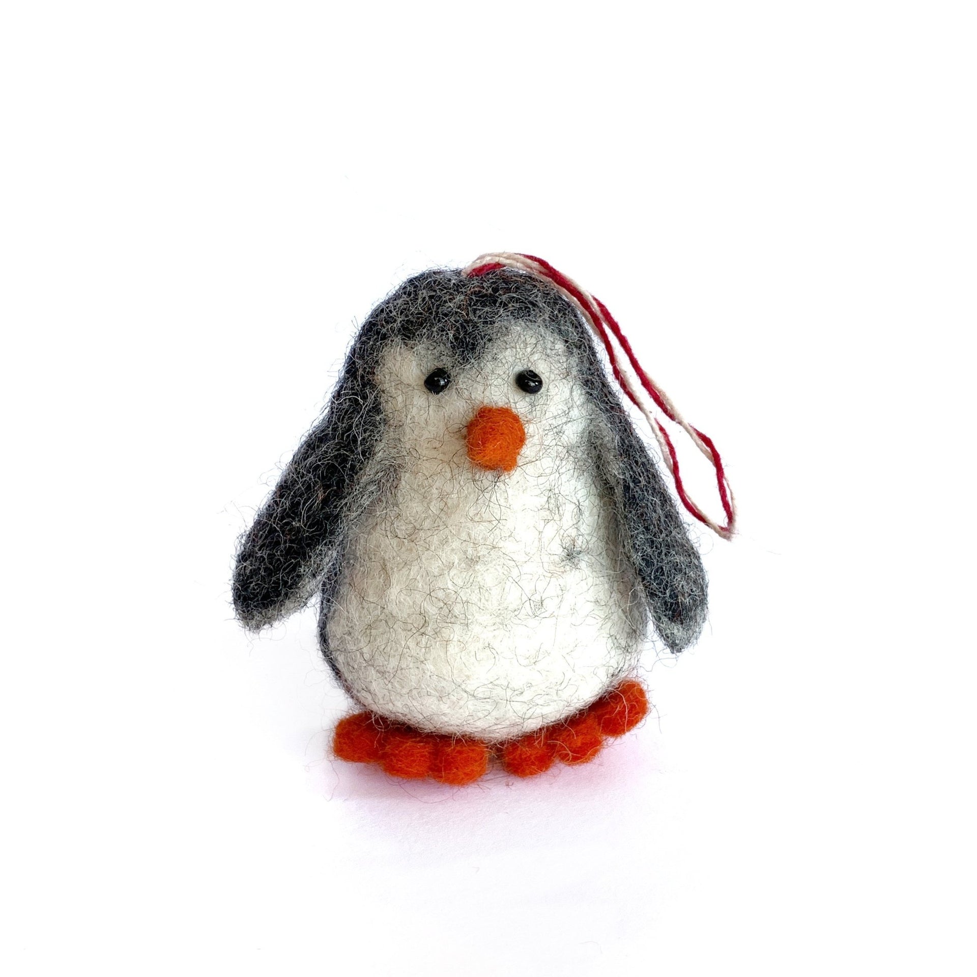 Tufted Wool Penguin Ornament Fair Trade Nepal