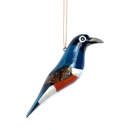 African Superb Starling Bird Christmas Ornament Handmade