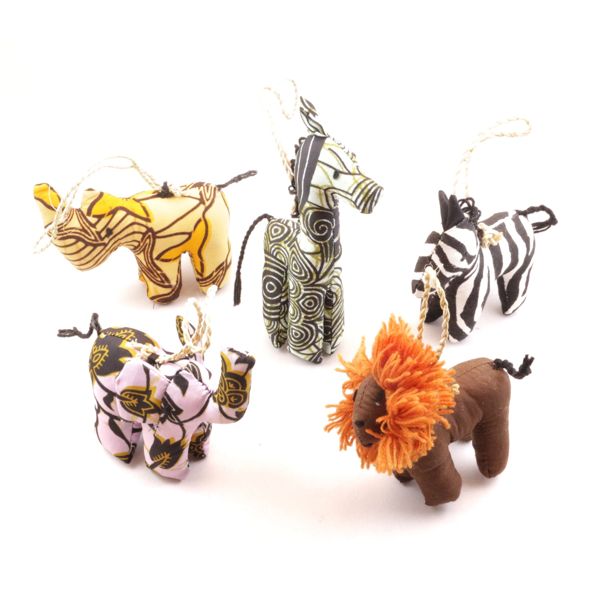 African Animal Ornament Set - Natural Colors