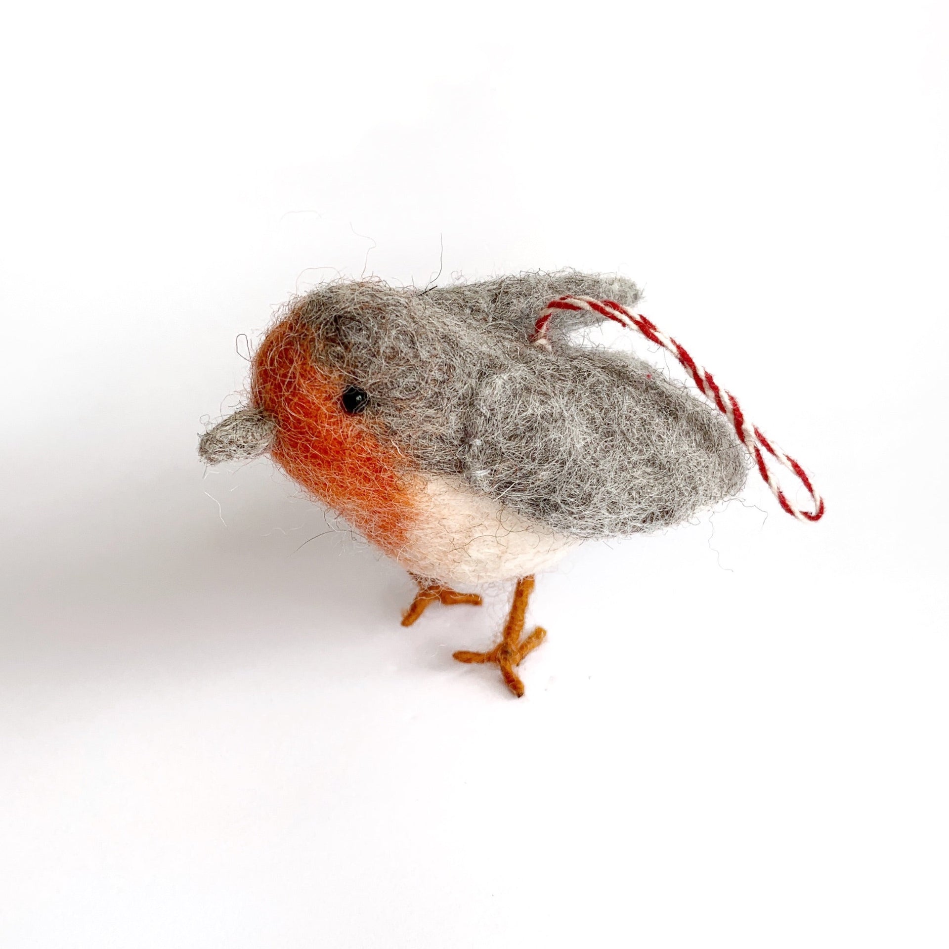 Tufted Robin Bird Ornament Fair Trade Handmade