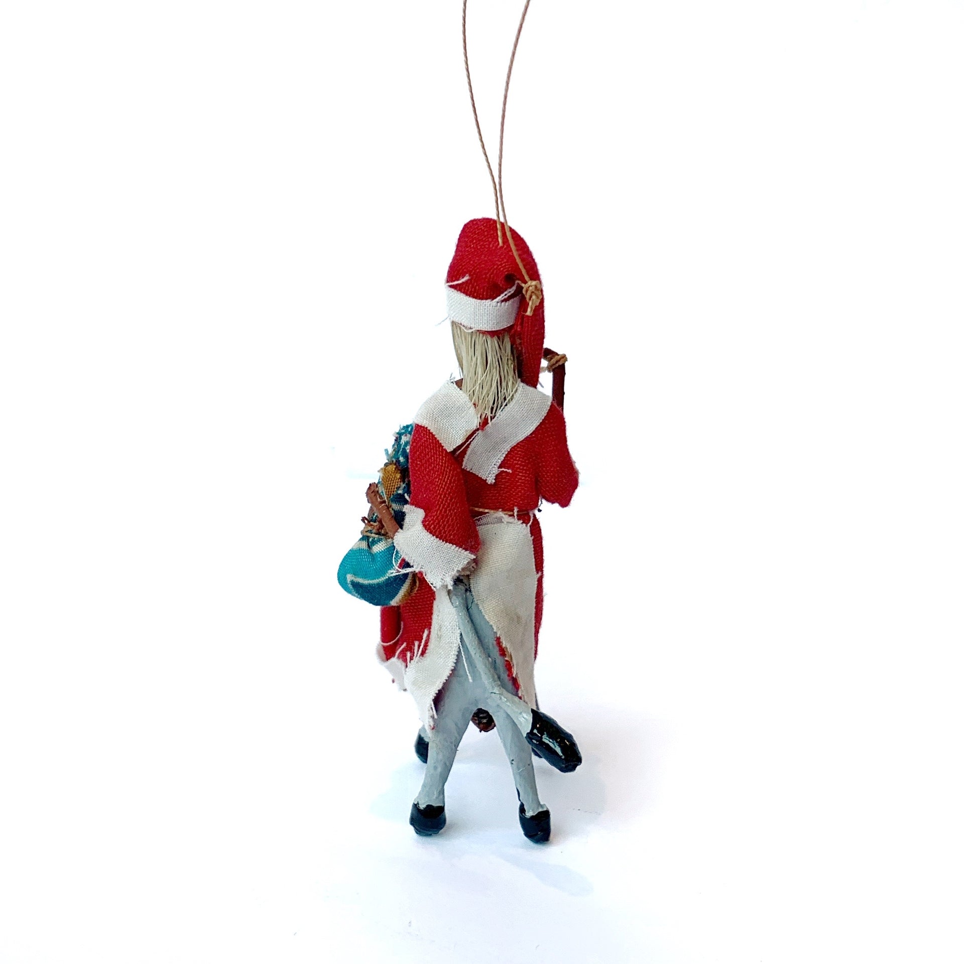 Santa Riding a Donkey Ornament